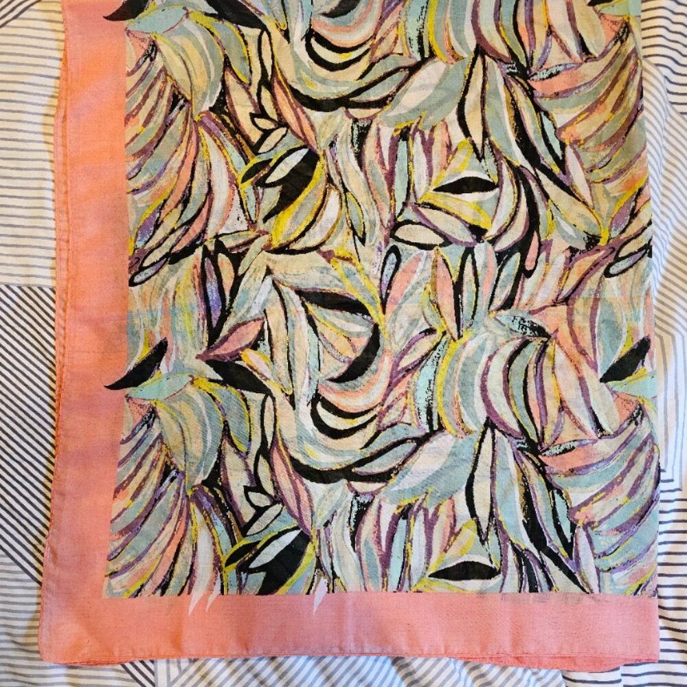 Bohemian Multicolored Rectangular Scarf - Picture 5 of 5